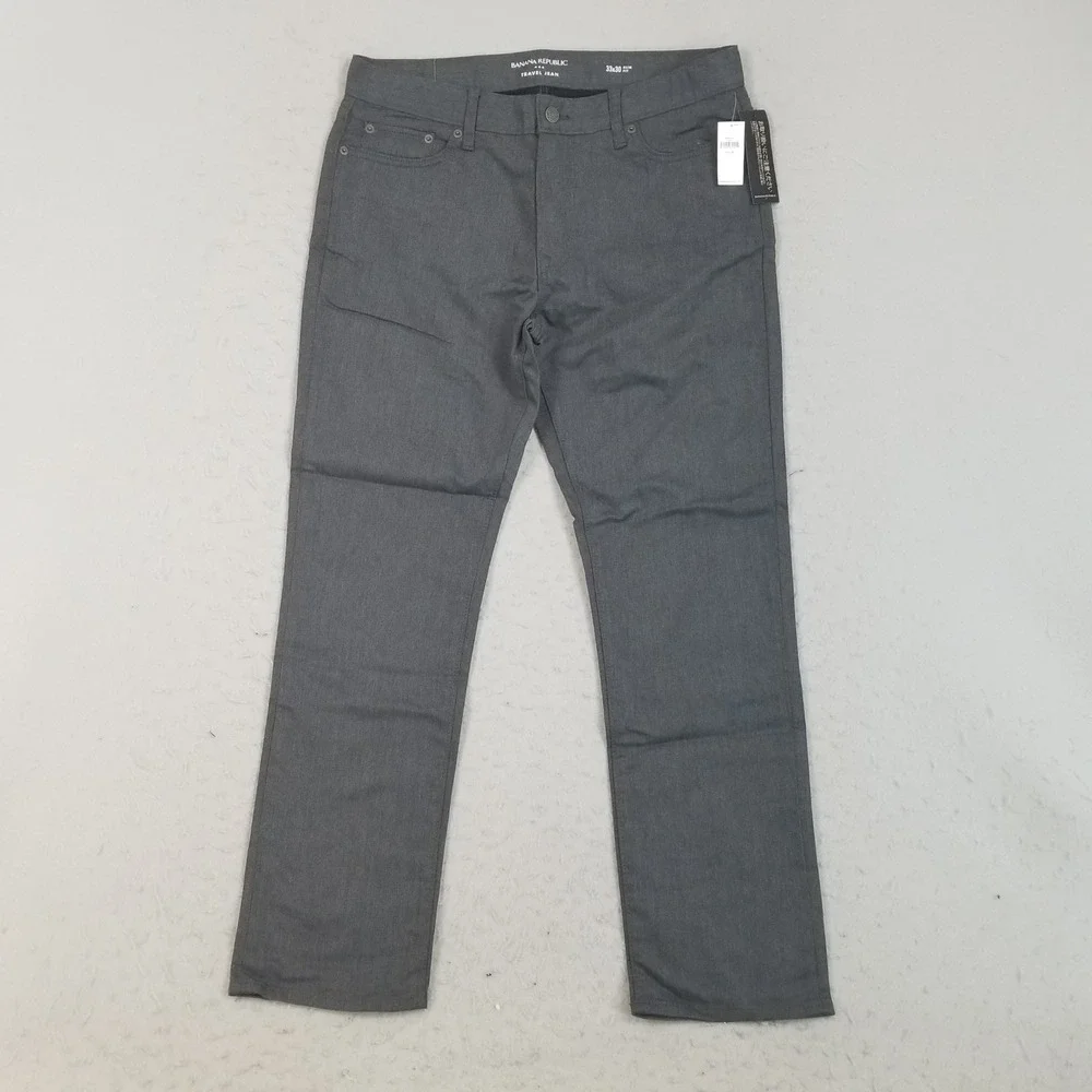 Banana Republic Travel Jean Mens 33x30 Gray Slim Fit Stretch Denim Pants